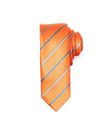 Corbata Naranja Rayas Azules Diagonales 1