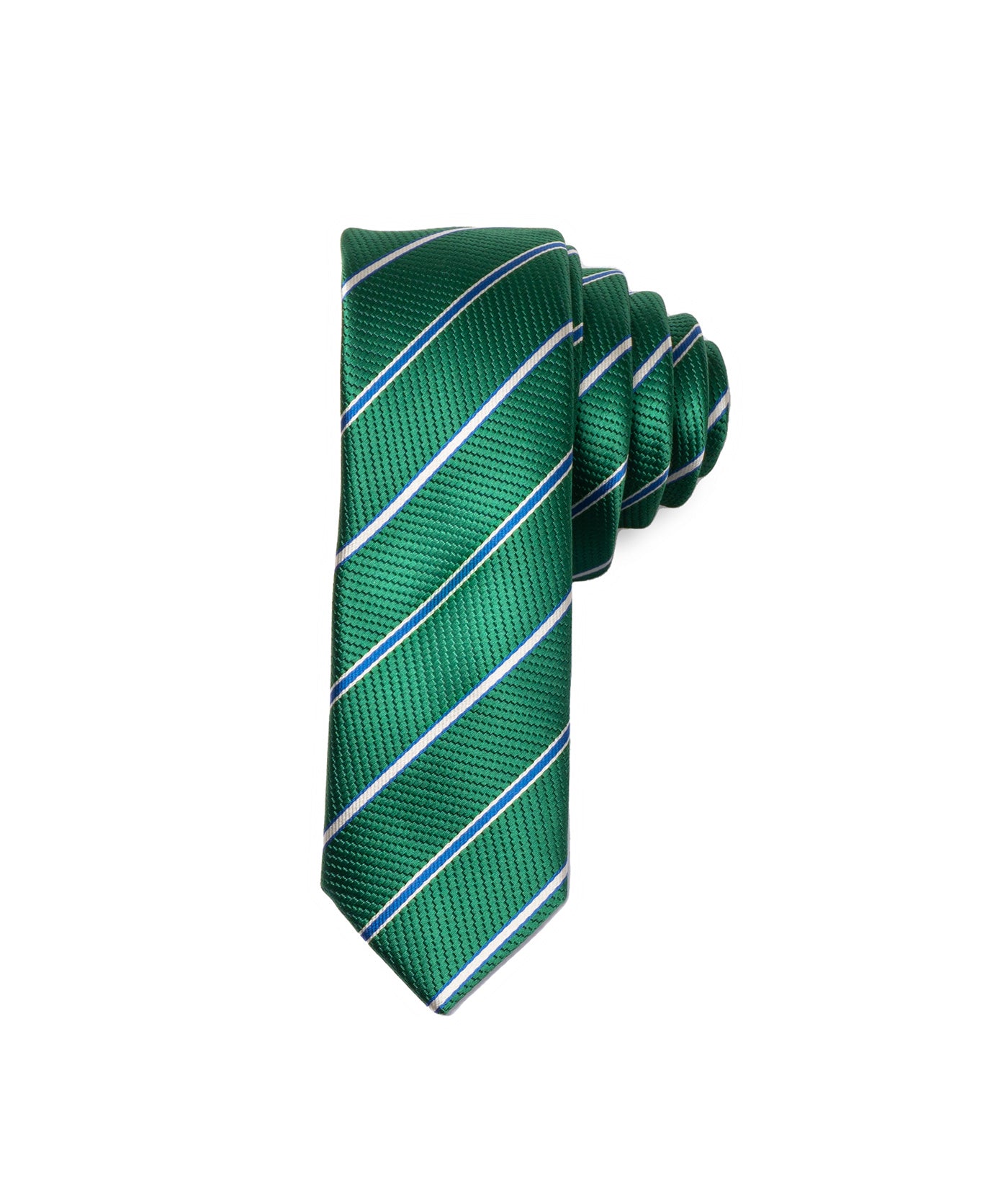 Corbata Verde Rayas Diagonales Blancas