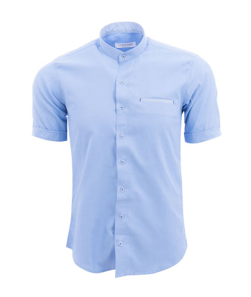 Camisa Manga Corta Solo Fondo Azul Clara 1