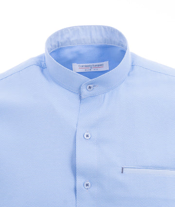 Camisa Manga Corta Solo Fondo Azul Clara 1