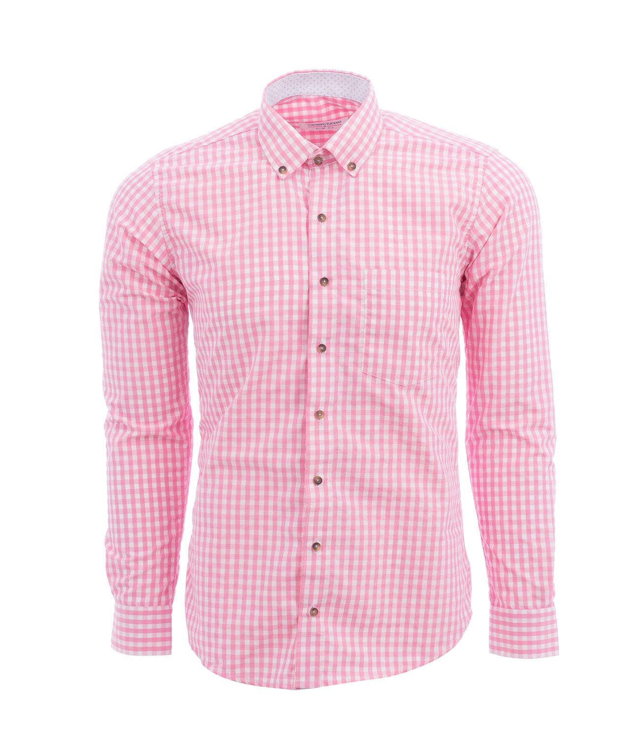 Camisa Informal Cuadros Unicolor Rosada 1