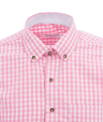 Camisa Informal Cuadros Unicolor Rosada 1