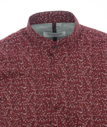 Camisa Print Cuello Mao Vino Tinto