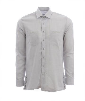 Camisa Guayabera Gris Claro